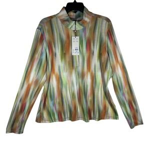 CALIA Golf Womens XL Texture UV Quarter Zip Long Sleeve Top‎ (Petite Fit) NEW